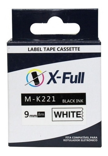Imagem 4 de 9 de Fita Compativel P/ Rotulador Brother Pt-45 Pt-55 M-k221 9mm