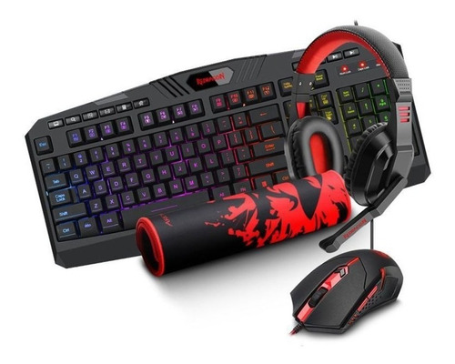 Teclado Mouse Auricular Y Pad Gamer Redragon S101-ba-2 Mexx1