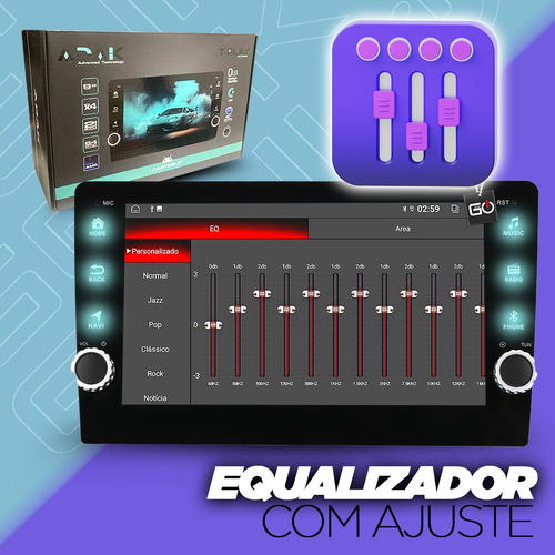 Multimidia + Módulo Hdtv 1080p Carplay Android Peugeot 207