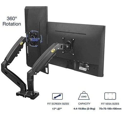 Imagen 9 de 9 de Soporte Ergonomico Para Monitores Y Portatil Nb A Escritorio