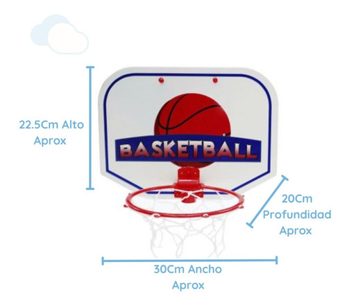 Imagen 4 de 6 de Mini Aro De Basquet Infantil Tablero Pelota Inflador Isakito