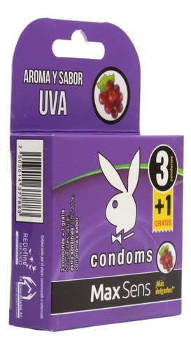 3 Condones Playboy Max Sens Con Sabor Y Aroma - Elige Sabor