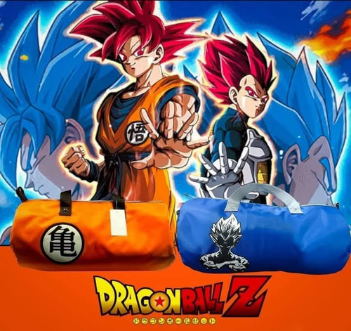 Maleta Deportiva Gokú + 3 Pares De Calcetas De Regalo Gratis Naranja Dragon Ball