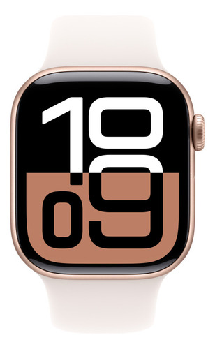 Apple Watch Series 10 GPS + Cellular • Caixa cor de ouro rosa de alumínio – 42 mm • Pulseira esportiva blush-clara – P/M - Excelente (Recondicionado)