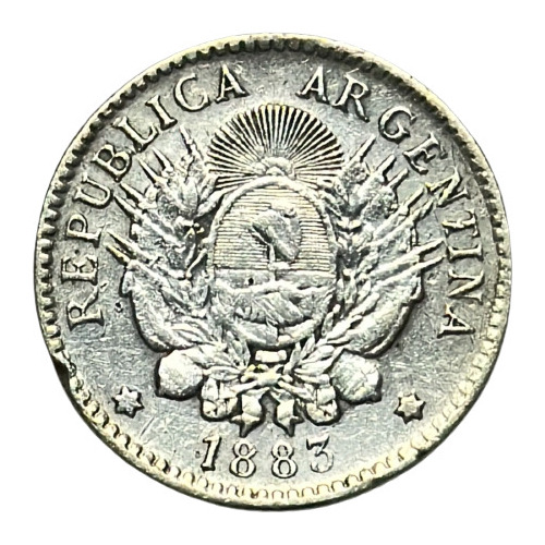Moneda Argentina 10 Centavos Año 1883 (patacon) Cj# 23 Exc *