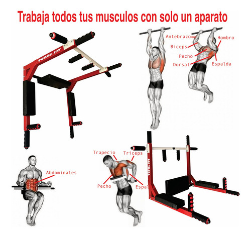 Total Fit B1n+l Barra Para Dominadas Fondos Ejercicio Casa