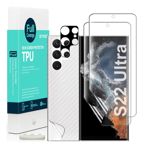 Protector De Pantalla Para Galaxy S22 Ultra 5g Con 2 Pelicul