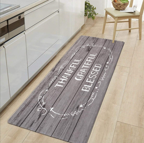 Alfombrilla De Pie Antifatiga Thankful, 18  X 47 , Gris