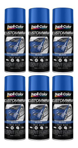 Paq 6 Pinturas Color Azul Brillante Auto Spray Dupli-color