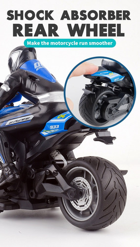 Motocicleta Turbotoys 1:10 Rc 2.4g Drift Alta Velocidad