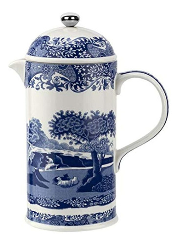 Spode Bli00870-xf Cafetiere Italiano Azul 28 Oz, Ceramica