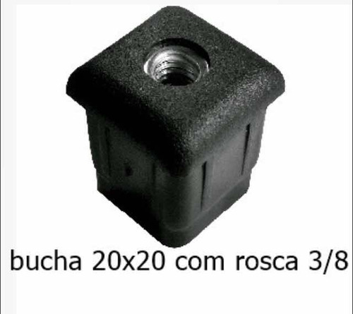Bucha Quadrada 20x20 Com Rosca3/8 Kit 10 Unidades