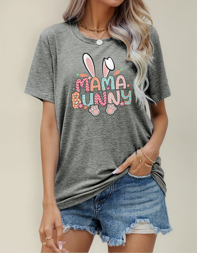 Playera Estampada De Manga Corta Con Cuello Redondo Casual D