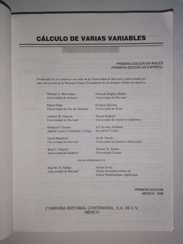 Calculo De Varias Variables - Detalles, Visibles Fotos