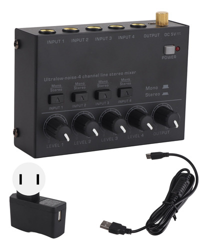 Amplificador De Auriculares De Estudio De 4 Canales, Mezclad