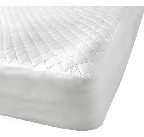 Protector De Colchón Impermeable De 2 Plazas Marca Zee Dream Color Blanco Diseño De La Tela Rayado