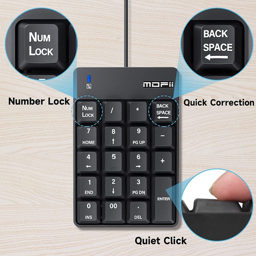 Imagen 7 de 7 de Teclado Numérico Portátil De 19 Teclas Usb Contabilidad