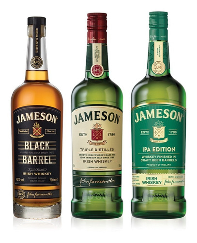 Combo Whisky Jameson Black Barrel - Original - Ipa X3