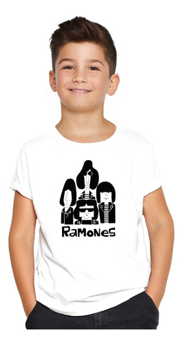 Polera Rock Ramones Caricatura Banda Niño Niña