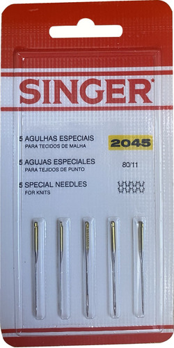 Aguja Para Máquina De Coser Tela Calibre 80/11 Singer 2045