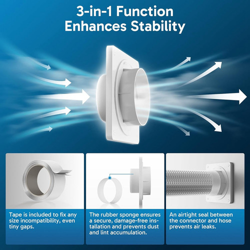 - Conector De Ventilación Para Secadora, Kit De Ventilación