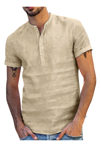 Camiseta Holgada De Algodón Y Lino Para Hombre En Forma De X