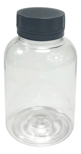 Pote Plastico Vazio Para Suplemento 200ml (20 Unidades) Sabor Cristal C/ Preto