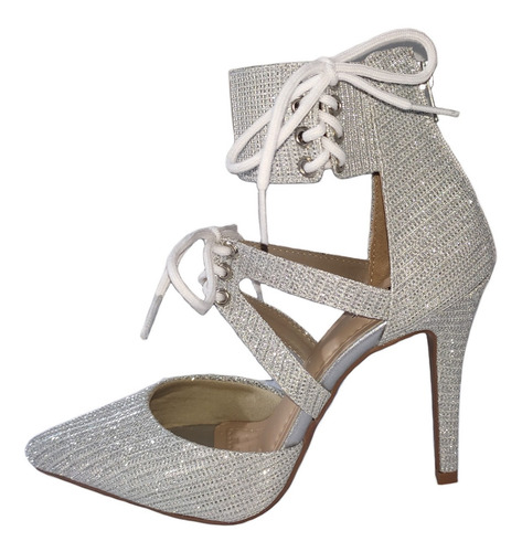 Imagem 2 de 3 de Scarpin Prata Salto Alto Bellatotti Sedurre Diamante