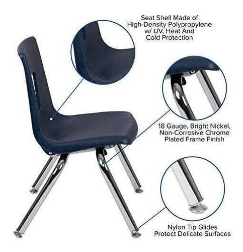 Imagen 4 de 5 de Sillas Escolares Fuertes Y Flexibles