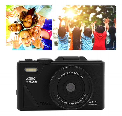 Cámara Digital 4k, 64 Mp, Uhd, Zoom 18x, Enfoque Automático,