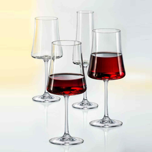 6 Taças Cristal Titanium Vinho Tinto 600ml Bohemia Cor Incolor