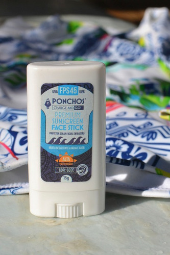Protetor Solar Ponchos Facestick Fps45uvauvb - Bege