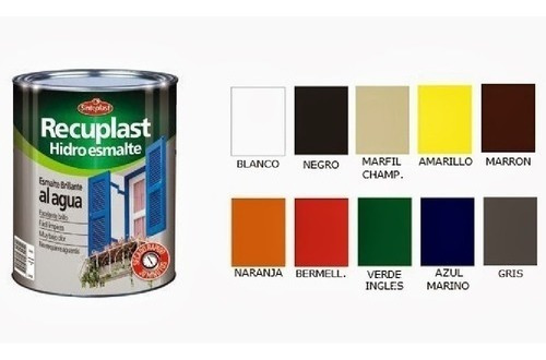 Hidroesmalte Al Agua Secado Rapido Brillante 1 Lts
