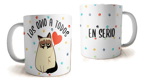 Plantillas Tazas Los Odio A Todos Sublimar Mockup Gato