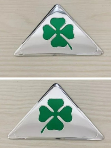 Par Emblemas Quadrifoglio Cuatro Hojas Alfa Romeo 9x6cm