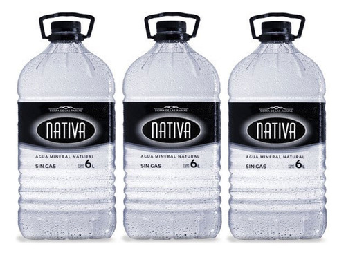 Agua Nativa Sin Gas Bidón 6 L Pack X 3