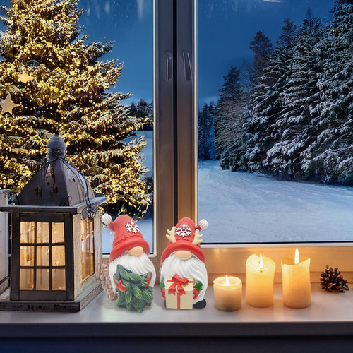 Decoraciones Navideñas De Gnomo Estatua De Gnomo 2x Figura D