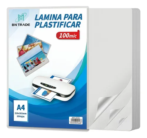 Láminas Para Plastificar A4 216x303mm 100 Mic 10 Hojas | Cuotas sin interés