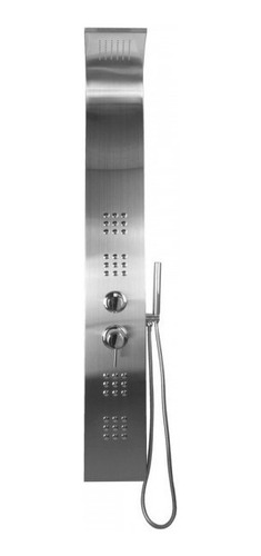 Ducha Vertical Inox Premium Com Chuveirinho E Hidromassagem Acabamento Escovado Cor Prata