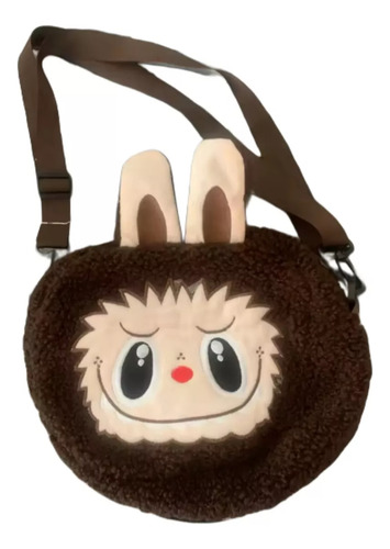 Bolso Novedad Crossbody De Peluche Exciting Macaron La Bubu Marrón Esponjoso Plastico Marrón Oscuro