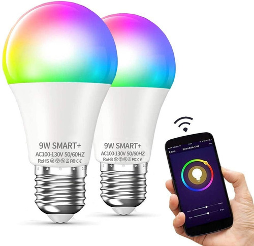 Imagen 1 de 7 de Foco Wifi Bombilla Inteligente Led Con Alexa Google Home 9w