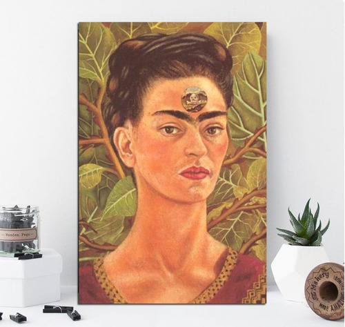 Cuadro 20x30cm Frida Kahlo Pensando En La Muerte Arte Mexico