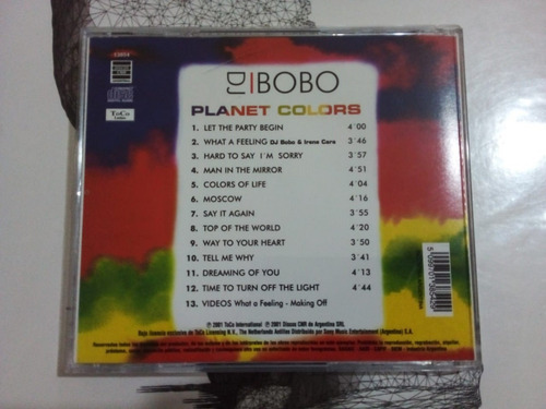 Planet Colors - Dj Bobo - Toco 2001 - Cd - U