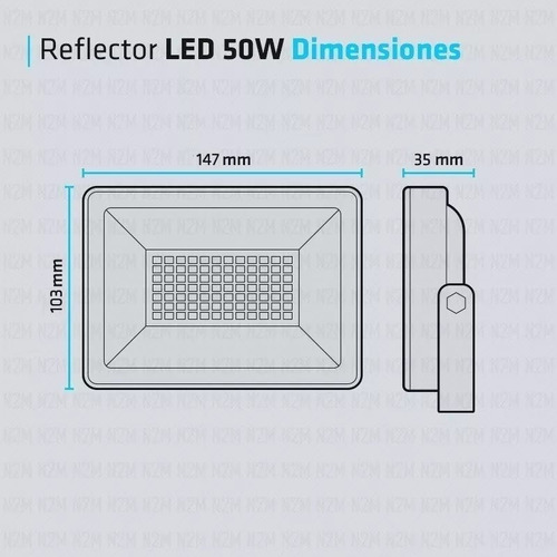 Imagen 5 de 10 de Reflector Led 50w Blanco Frio Bajo Consumo Alta Potencia Foco Exterior