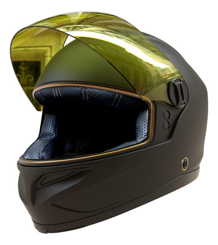 Casco Moto Vertigo Vintage Retro Full Face Gold Ed.gravedadx
