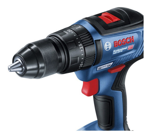 Imagen 4 de 9 de Taladro percutor atornillador inalámbrico de 13mm Bosch GSB 18V-50 18V + 2 baterías de 2Ah + accesorios con maletín de transporte 110V/220V