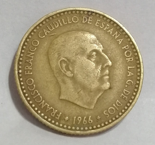 Moneda De 1 Peseta De Francisco Franco Bronce De 1966