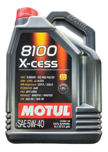 Aceite Motul 8100 5w40 Sintetico 5 Litros