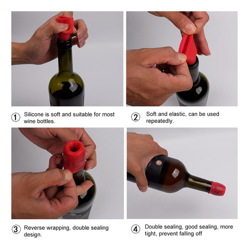 K Tapones De Vino De Silicona Para Botellas, Reutilizables