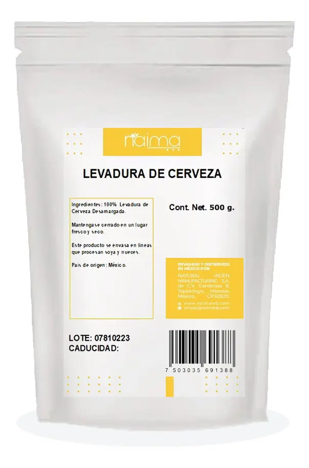 Levadura De Cerveza Natural 0.5 Kg Desamargada